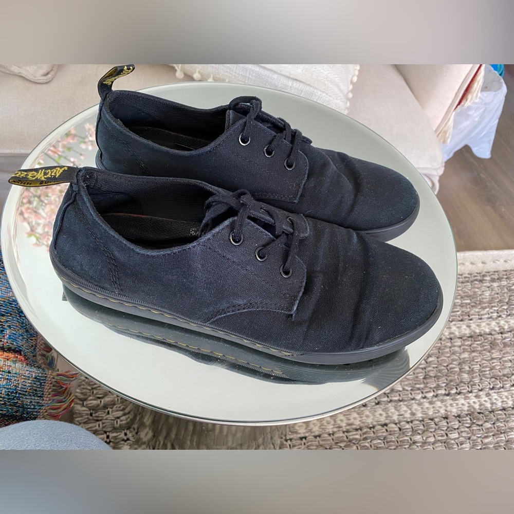 Dr. Martens Black Canvas Casual Lace-Up Shoes